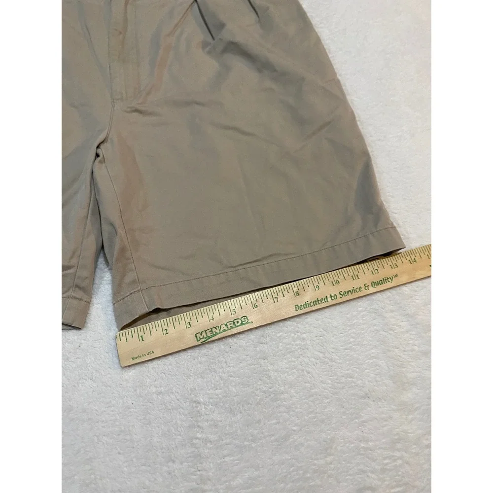 Polo Ralph Lauren Tyler Short Mens 40 Khaki Tan Pleated Chino Cotton Shorts
